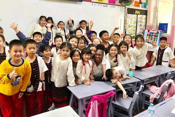 a classroom of TEFL students